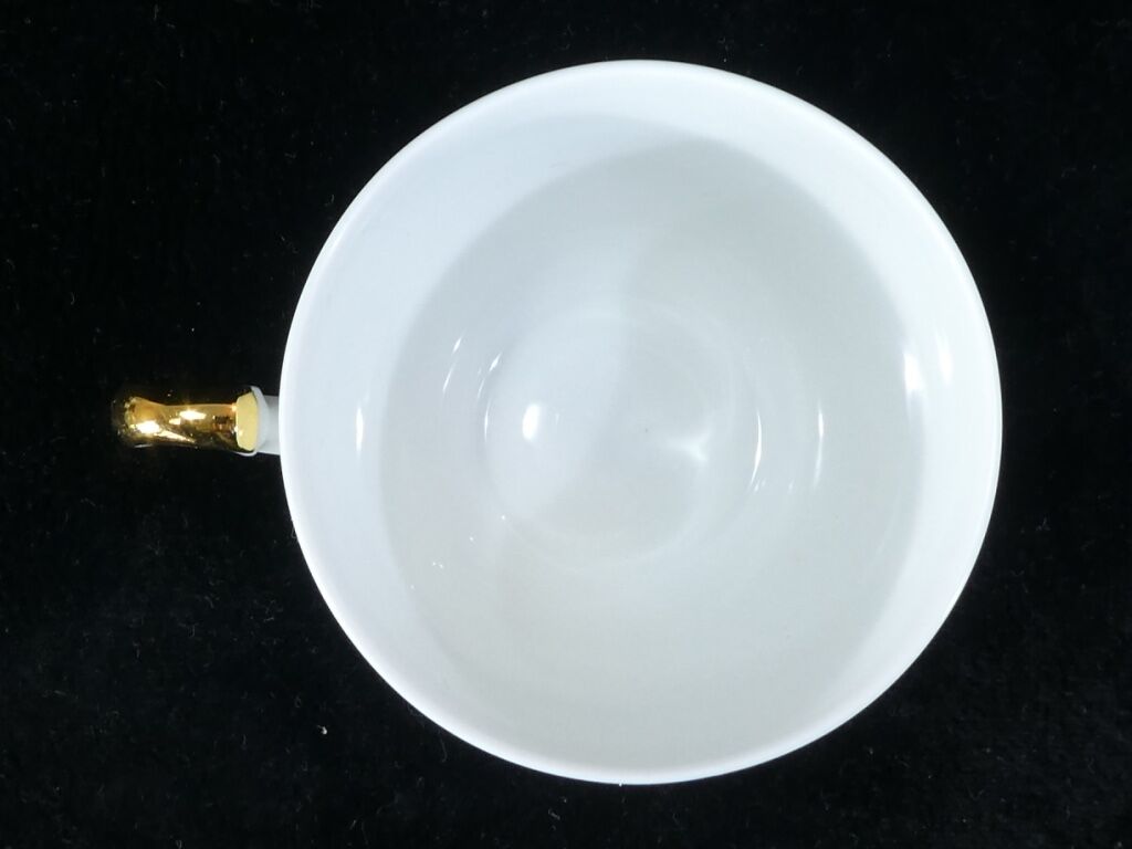 Coffee service in white and gold porcelain Limoges France