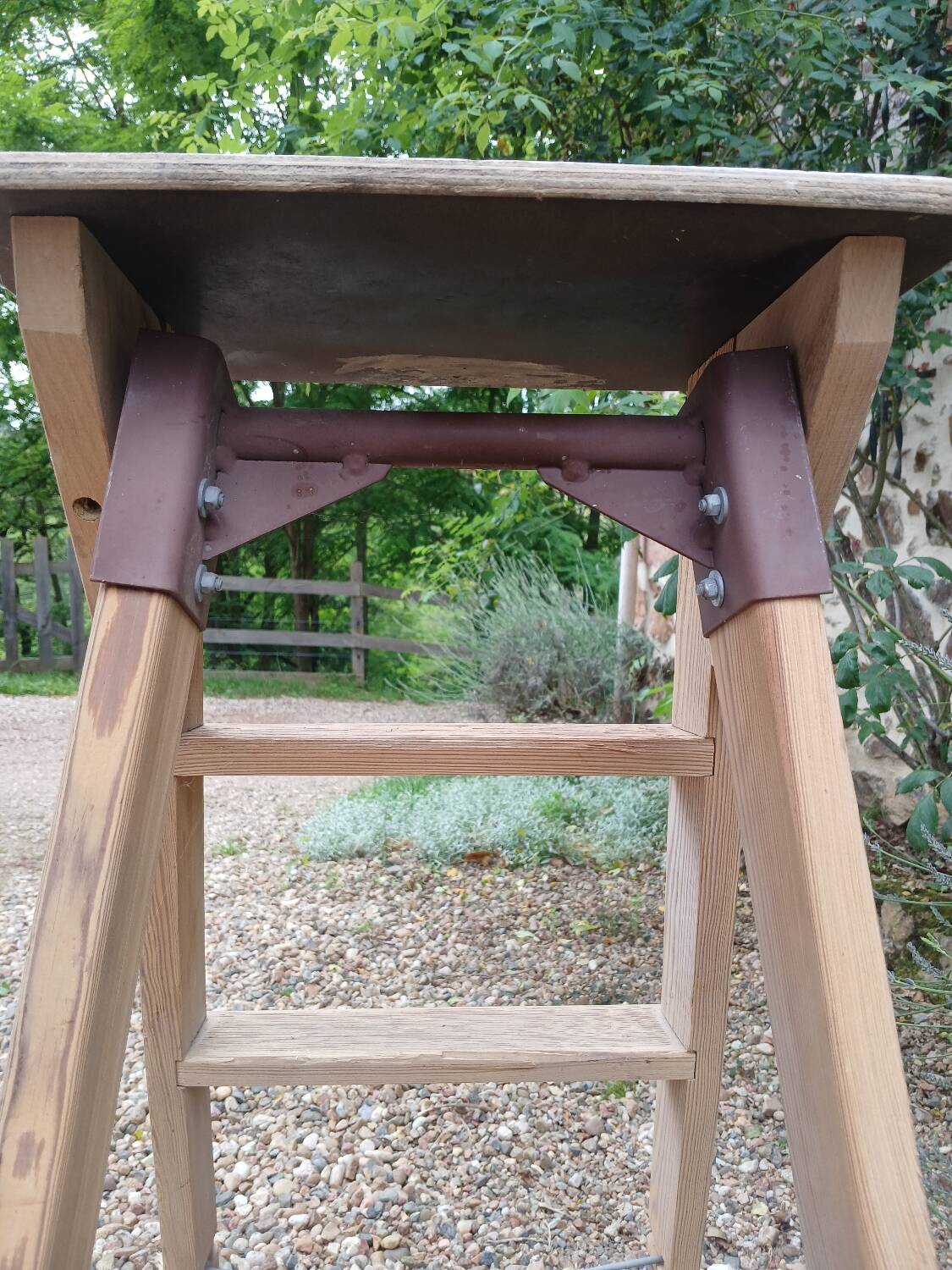 Antique wooden stepladder