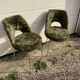 Ensemble de 2 chaises moumoute pieds dorés