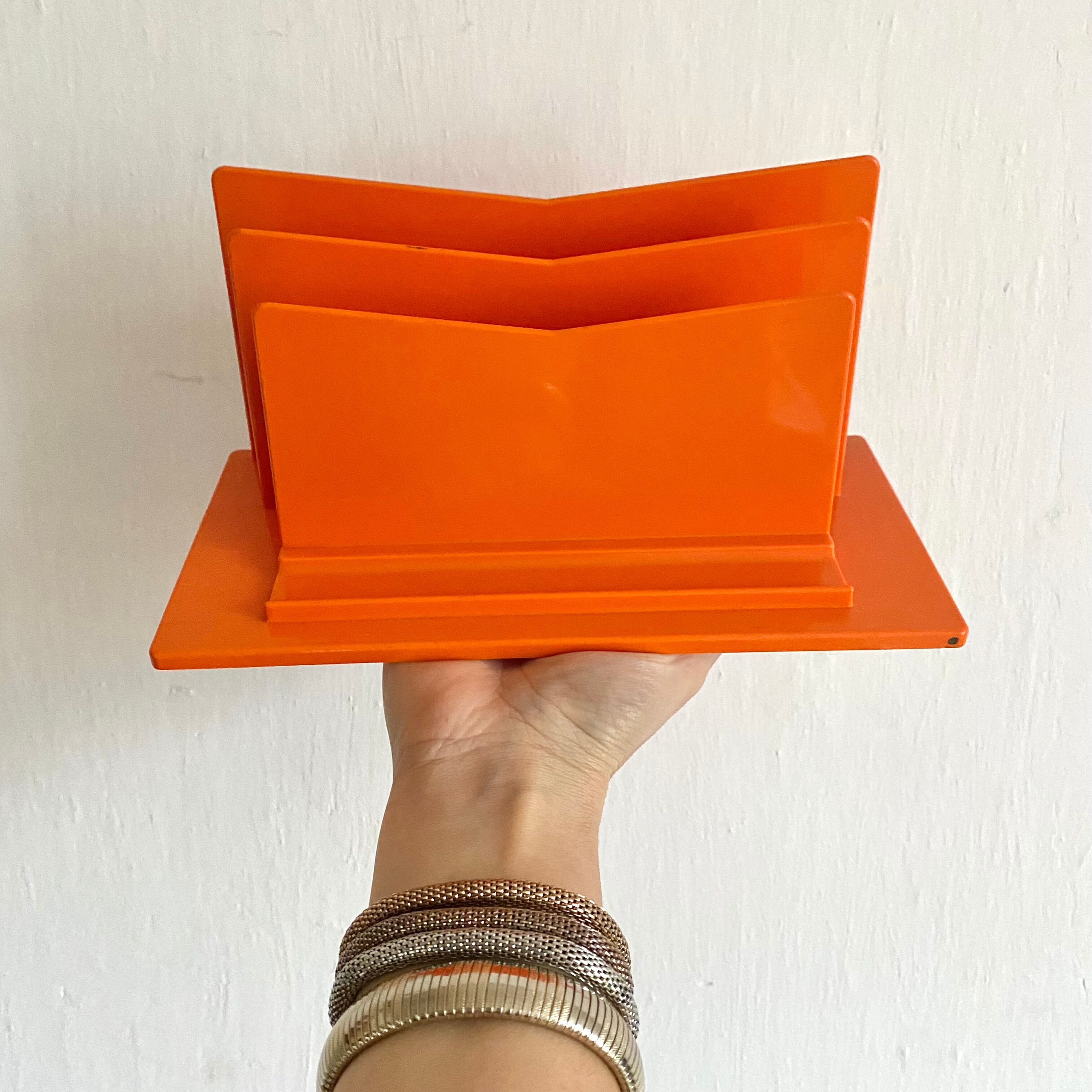 Vintage orange letterholder 70s