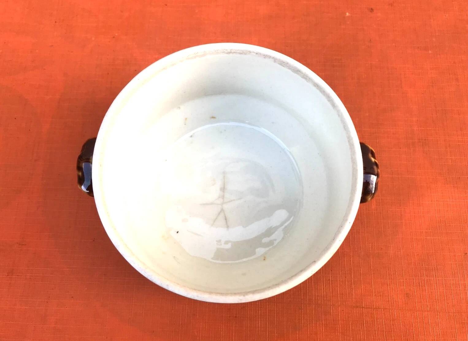 Antique brown glazed ceramic terrine