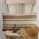 Striped linen cushion