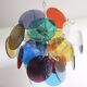 Multicoloured vintage Murano glass chandelier with 4 lights. Italy.