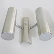 Pair of double wall lights in brushed metal, Sciolari house, Italy 1970's