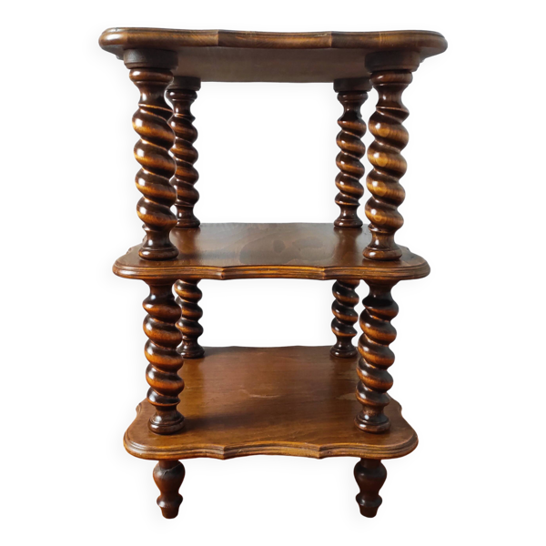 Table d'appoint, chevet en bois tourné