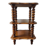 Table d'appoint, chevet en bois tourné