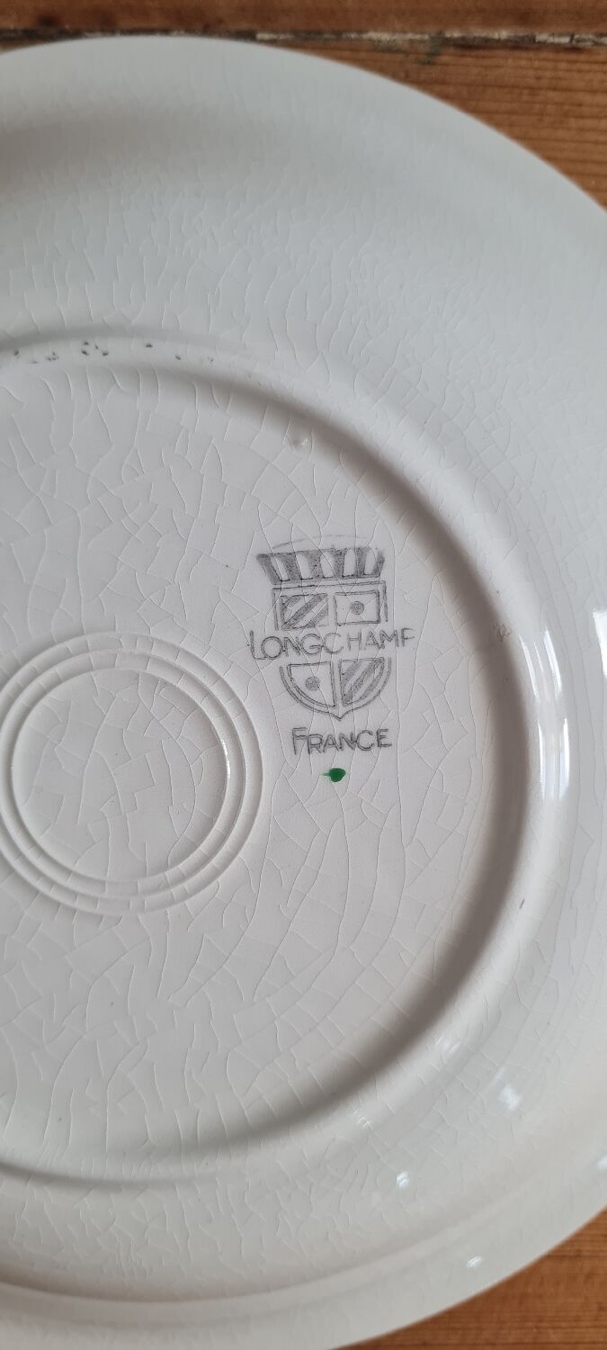 Set de 10 assiettes plates longchamps vintage