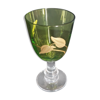Enamelled crystal liquor glass