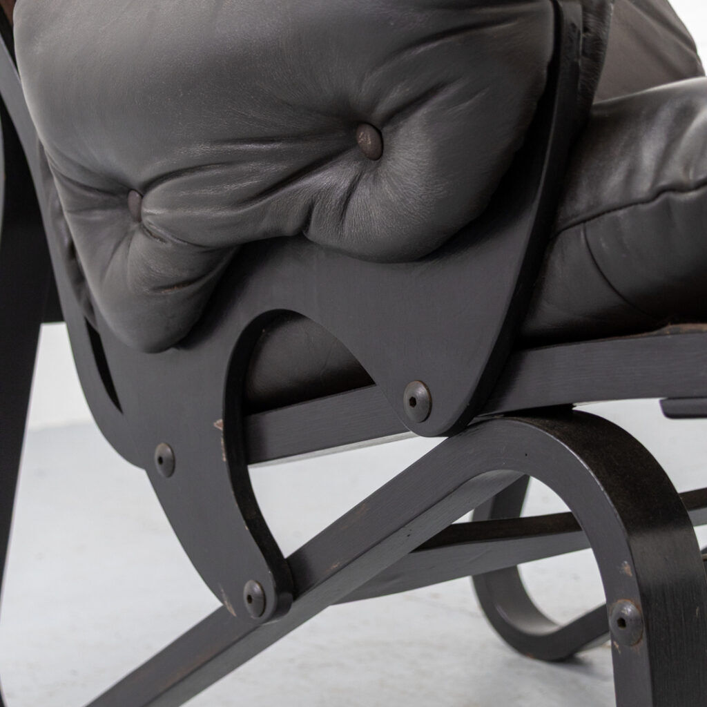 Bentwood & Leather Lounge Chair 1970s