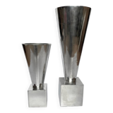 Pair of vintage 1970s modernist design vases