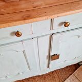 Buffet low blue patinated raw tray