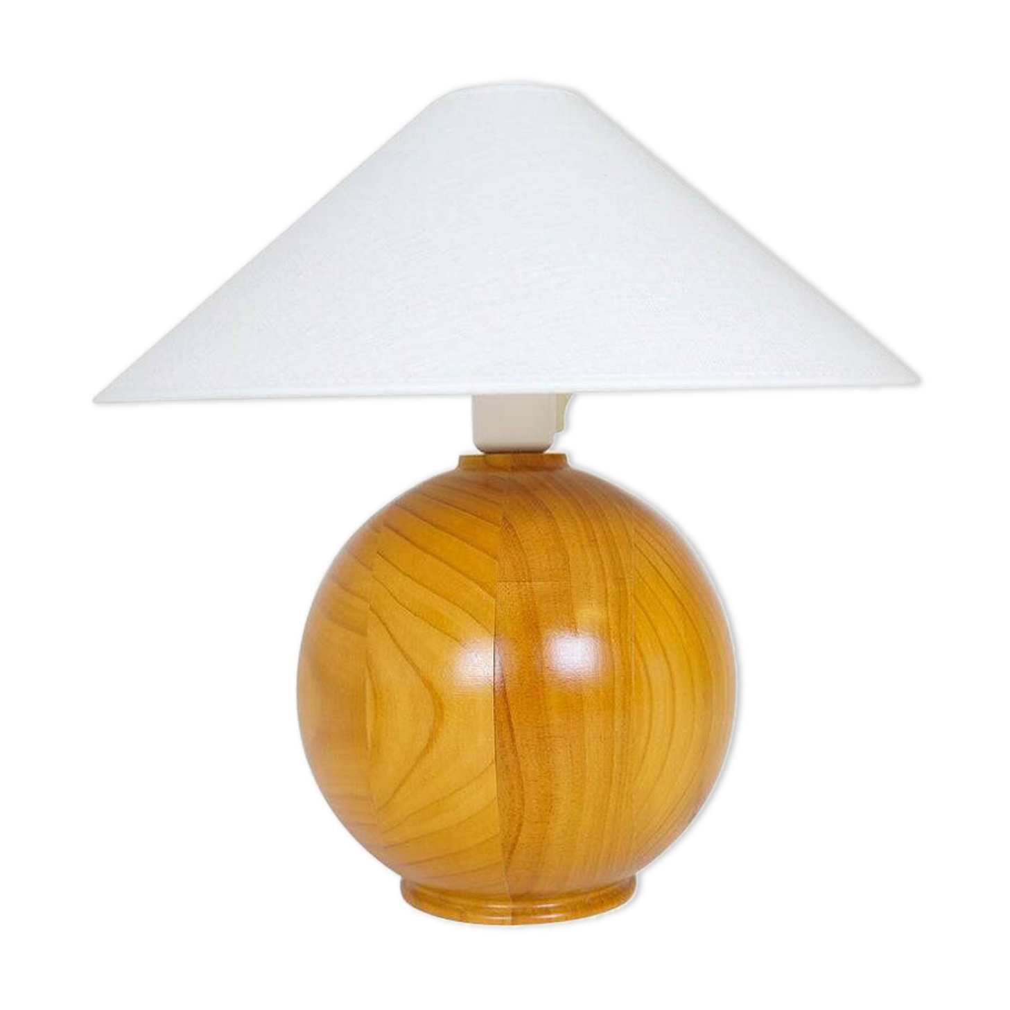 Mid-century modern sculptural table lamp in solid pine, Sweden, 1970s.