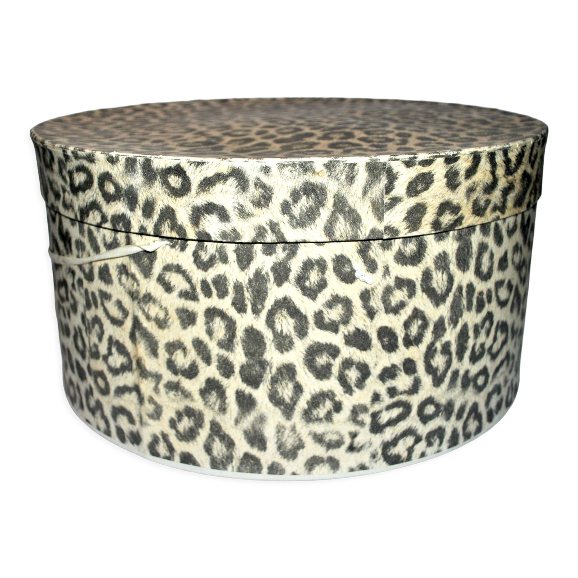 Vintage hat board - Leopard printed cardboard hat box 35x19cm