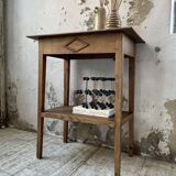 Oak spindle leg console