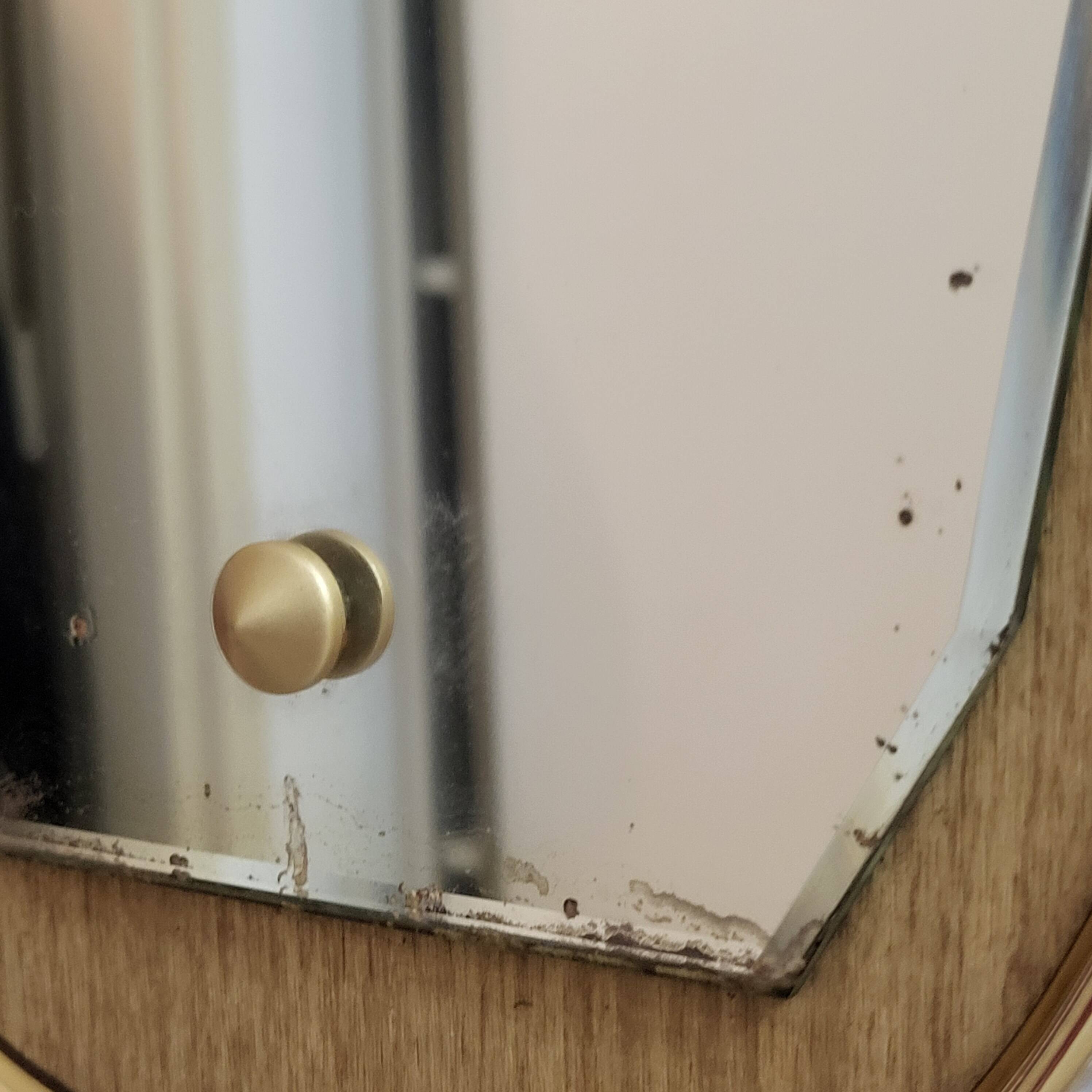 Miroir scandinave en formica et verre biseauté, 1950,60