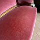 Small antique Louis XV style pink velvet loveseat bench