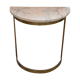 Console demi lune en marbre et laiton années 50