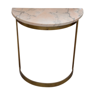 Console half moon marble and brass 50s