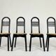Set of four vintage chairs Viennese cane 80s Memphis by Antonio Sibau