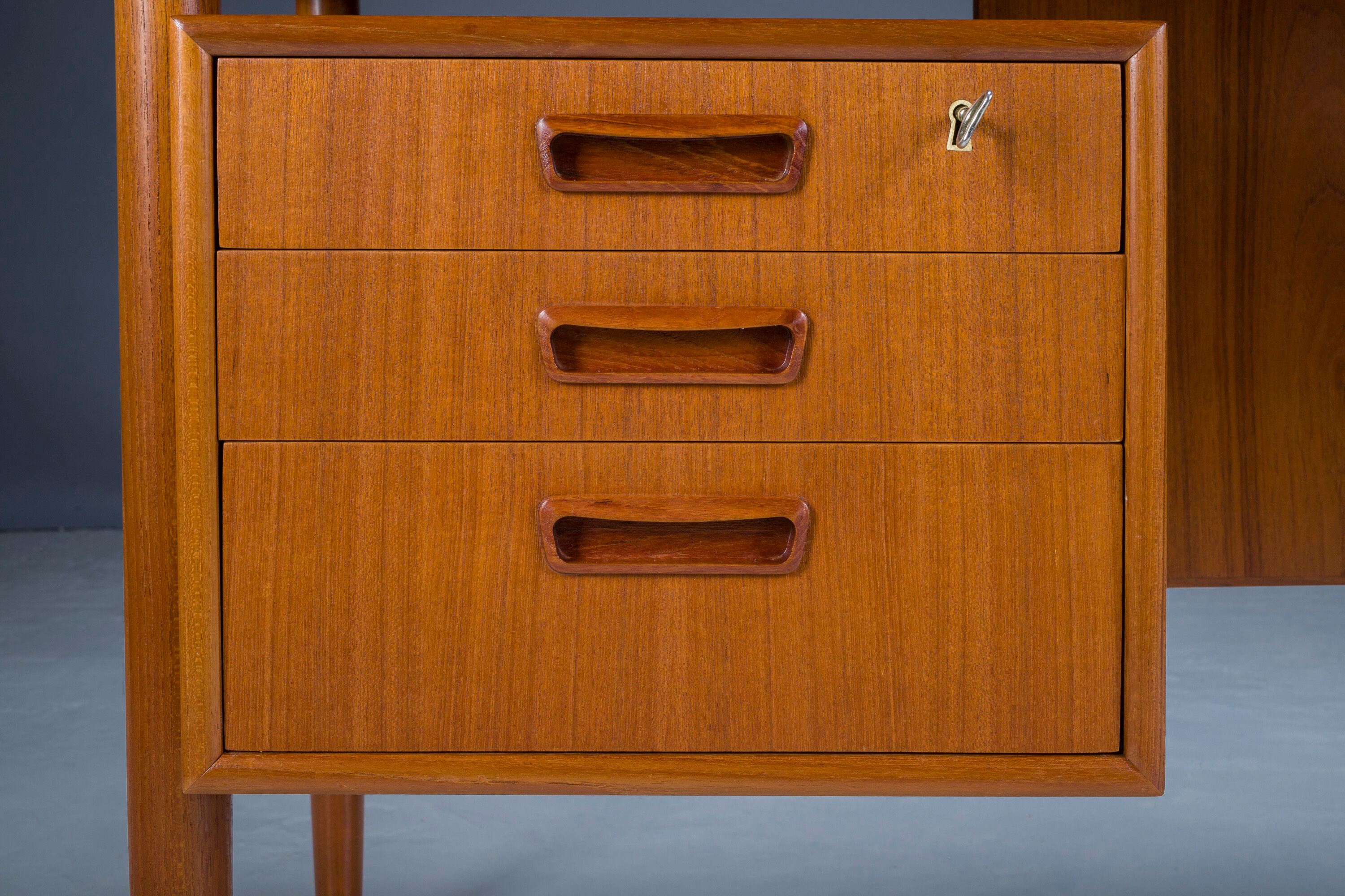 Mid-century Danish teak desk by HP Hansen, 1960s