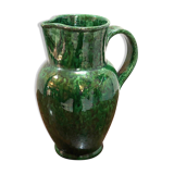 Green glazed ceramic pitcher