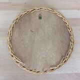 Woven rattan log mirror 30 cm