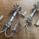 Pair of Vintage Lacquered Sheet Metal Wall Lights -
