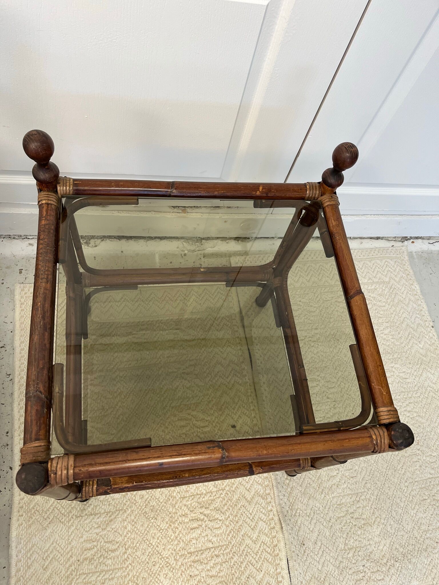 1970s vintage rattan bed