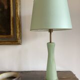 Mid-century modern green Murano glass Table lamp, Barovier & Toso style  Italy, 1940s