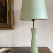 Mid-century modern green Murano glass Table lamp, Barovier & Toso style  Italy, 1940s