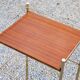 Bedside table from the 50s in gold metal and blond mahogany
