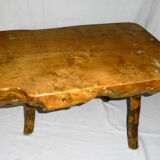 Brutalist table in solid chêne of the 70s