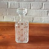 Carafe à whisky carrées en cristal transparent vintage