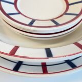 Set of 7 ceramic dishes hbcm béarn france
