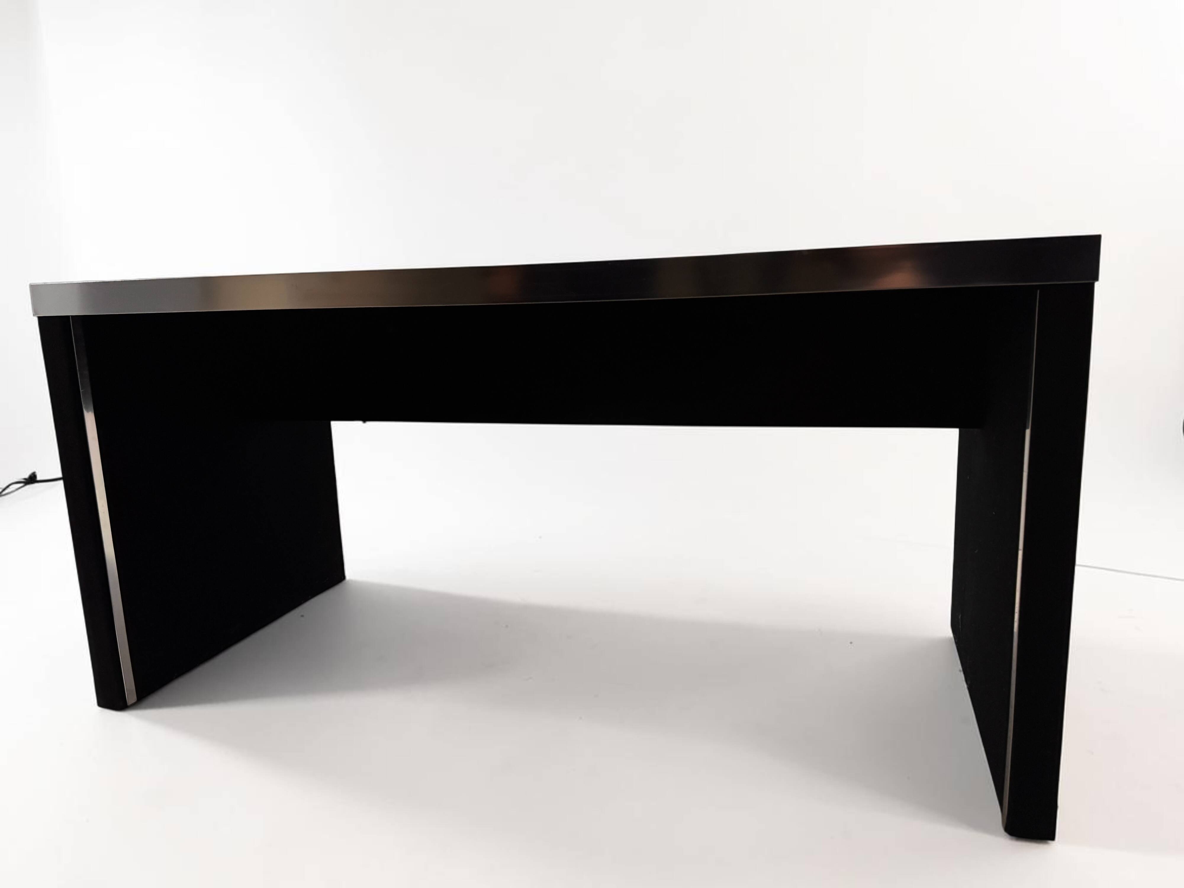 Guido Faleschini's desk for Mariani, black lacquered, 1970s