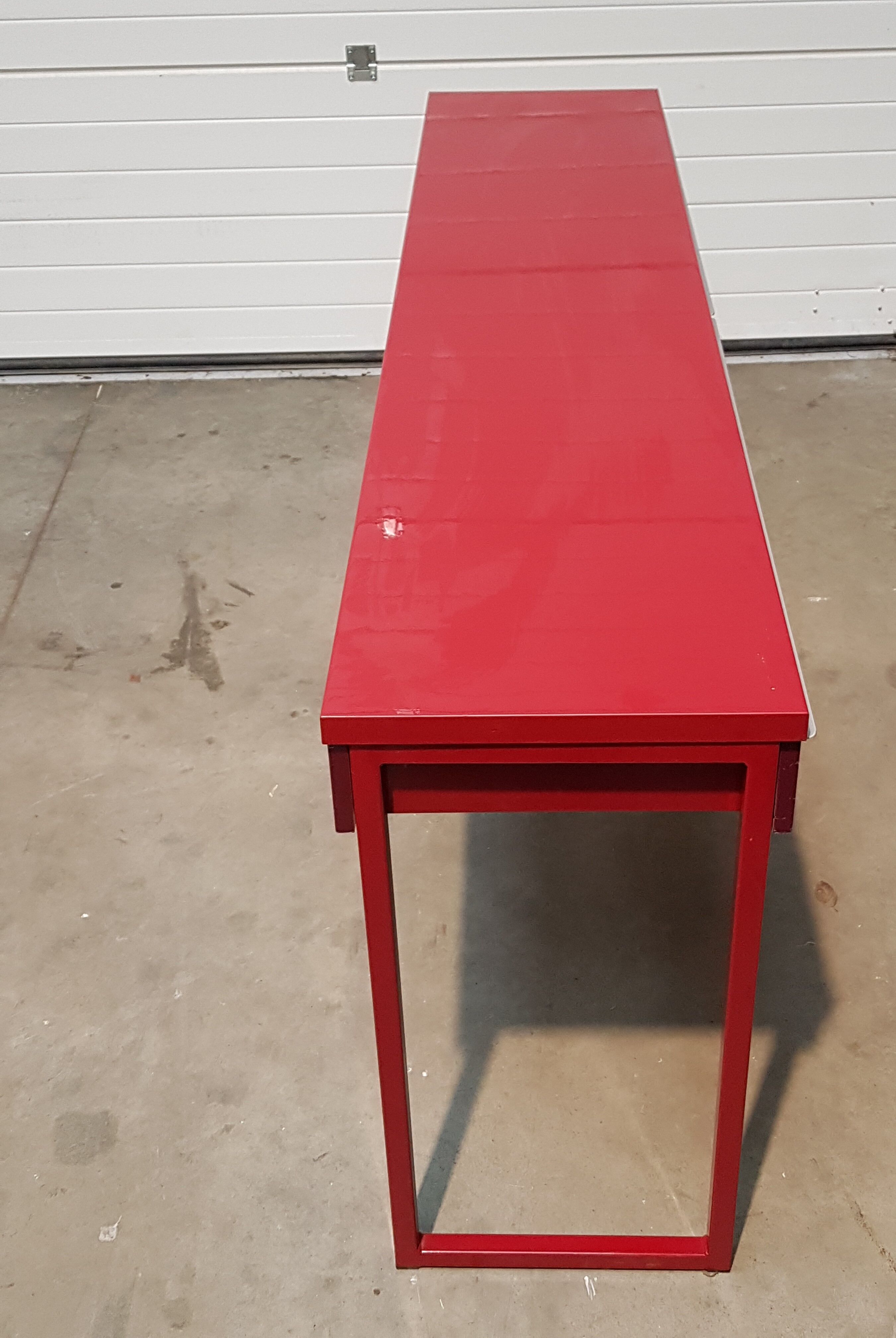 Red metal console