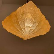 Lot de 2 suspensions lumineuses en verre de Murano, années 1980