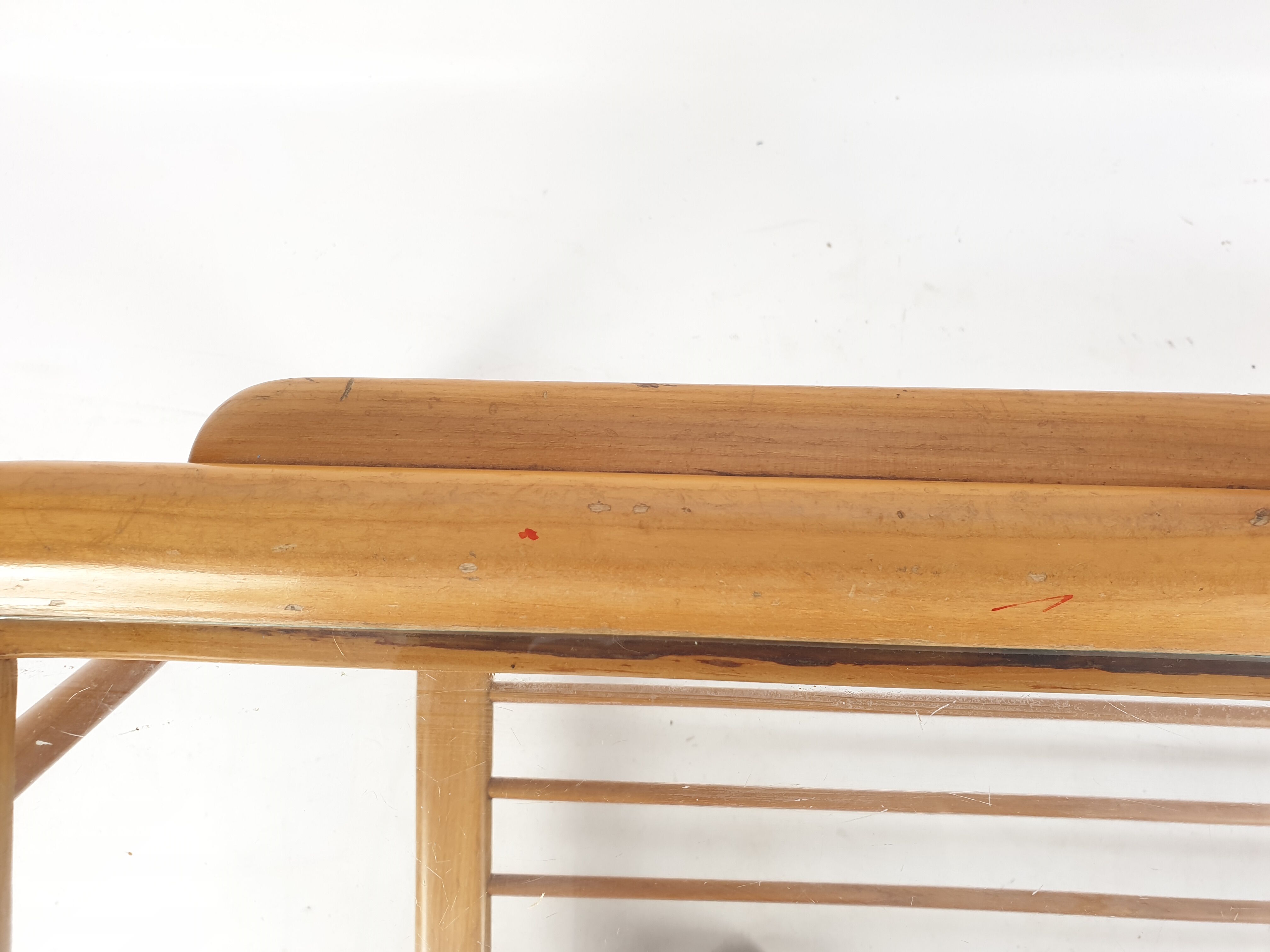Italian walnut mid-century modern coffee table, 1950s