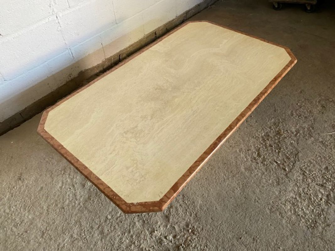 Travertine coffee table vintage marble 70s