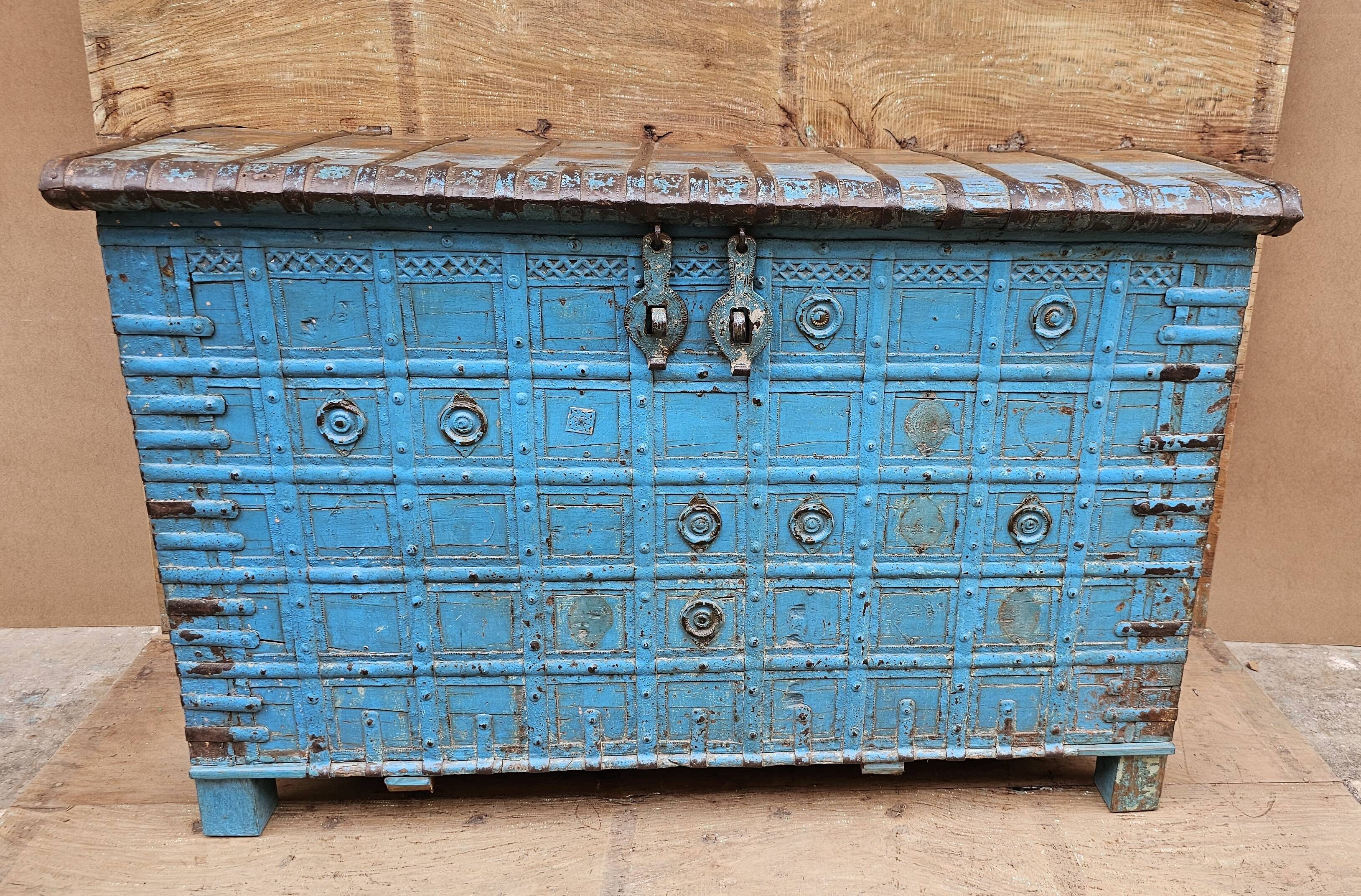 Antique Burmese teak dowry chest