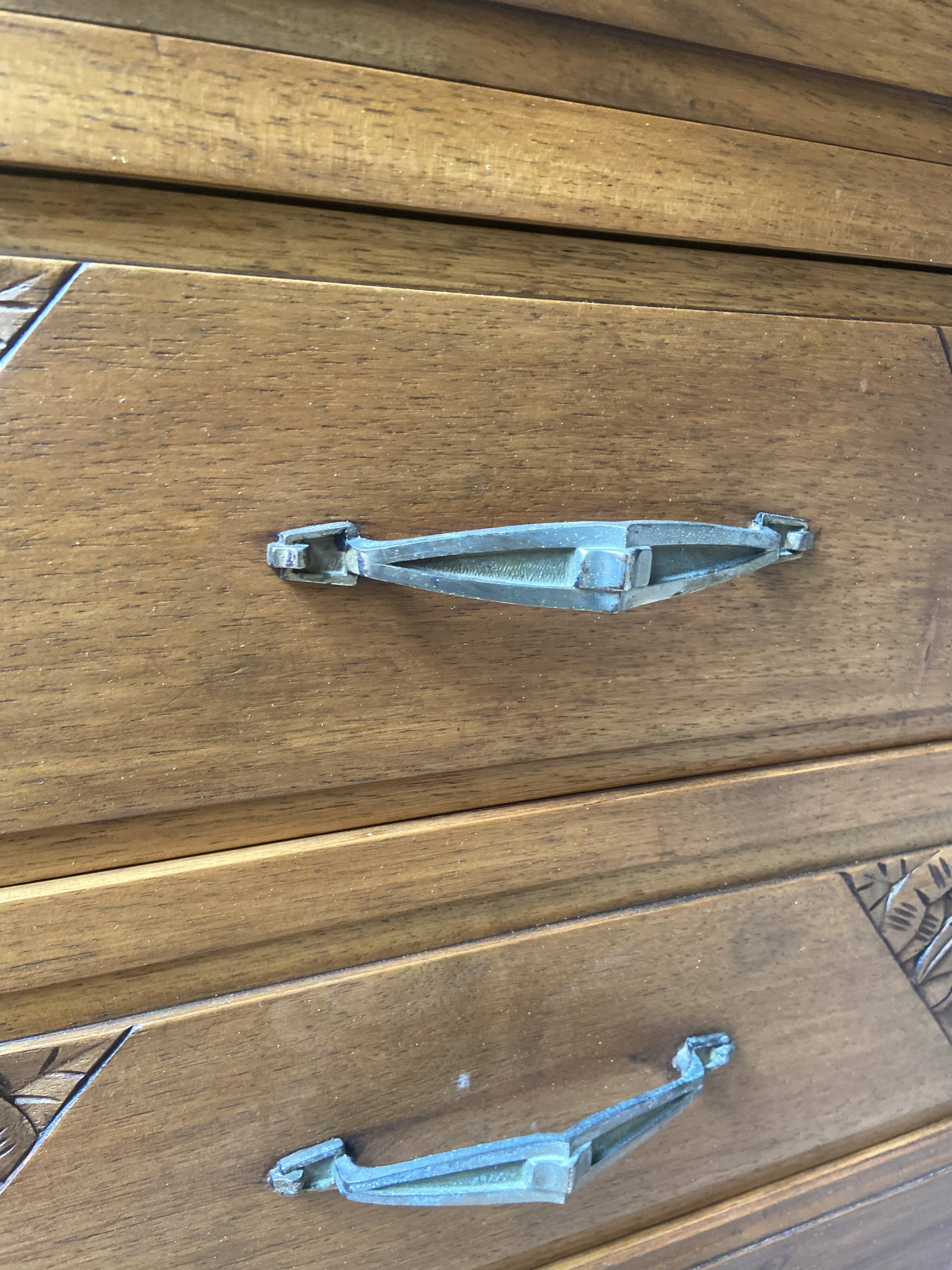 Commode semainier old era Art Deco in Walnut renovated