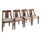 Set of 4 wooden gondola chairs, beige fabric