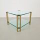 T24 Coffee Table in Brass with Double Glass Tops by Peter Ghyczy, 1970s