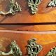 Commode marqueterie plateau marbre style louis xv