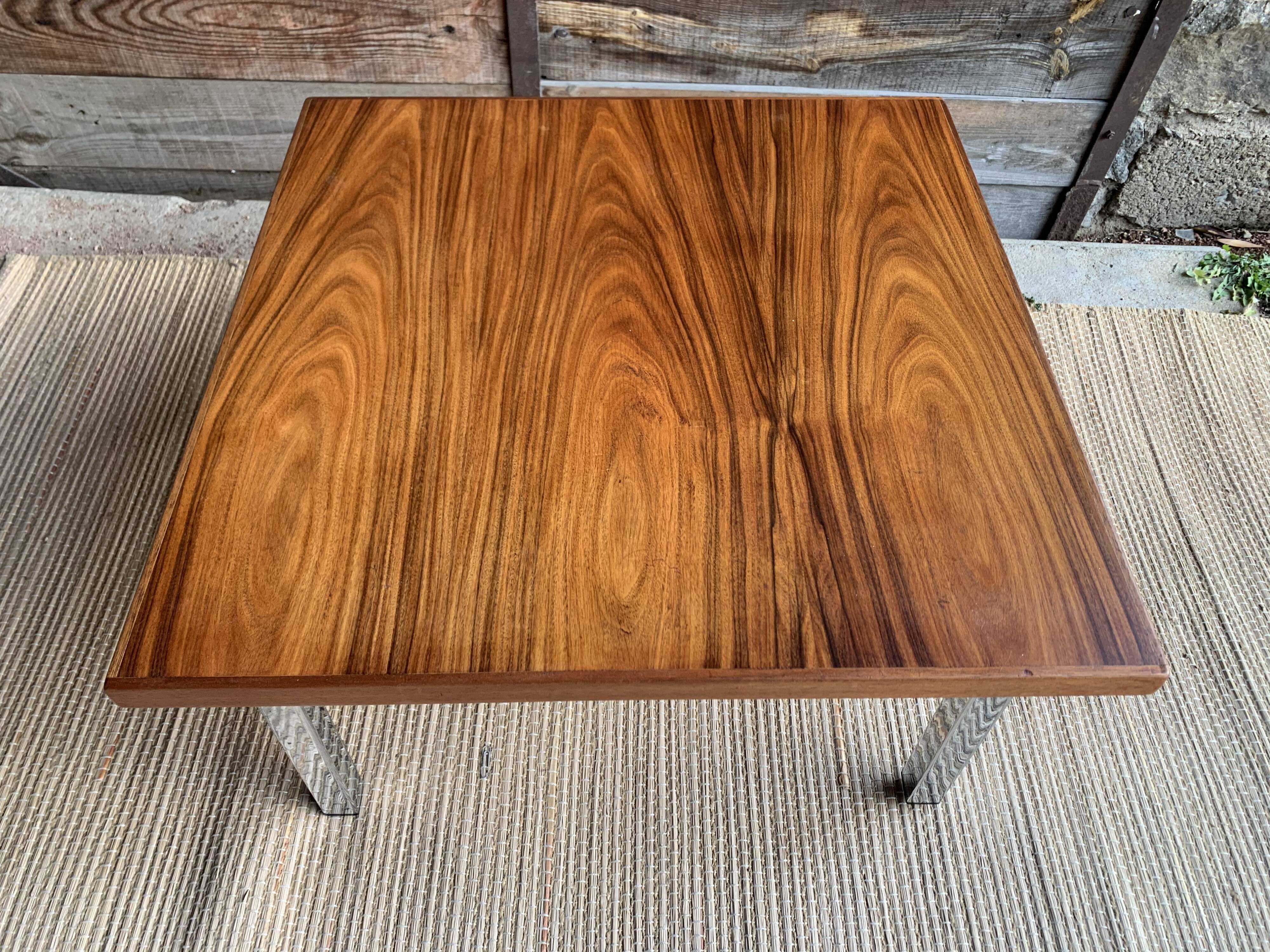 Rosewood and chrome feet coffee table