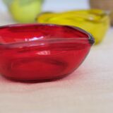 7 cups in colored glass Italy 50s