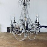 Chandelier with crystal and bronze tassels