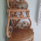 Rattan corner shelf