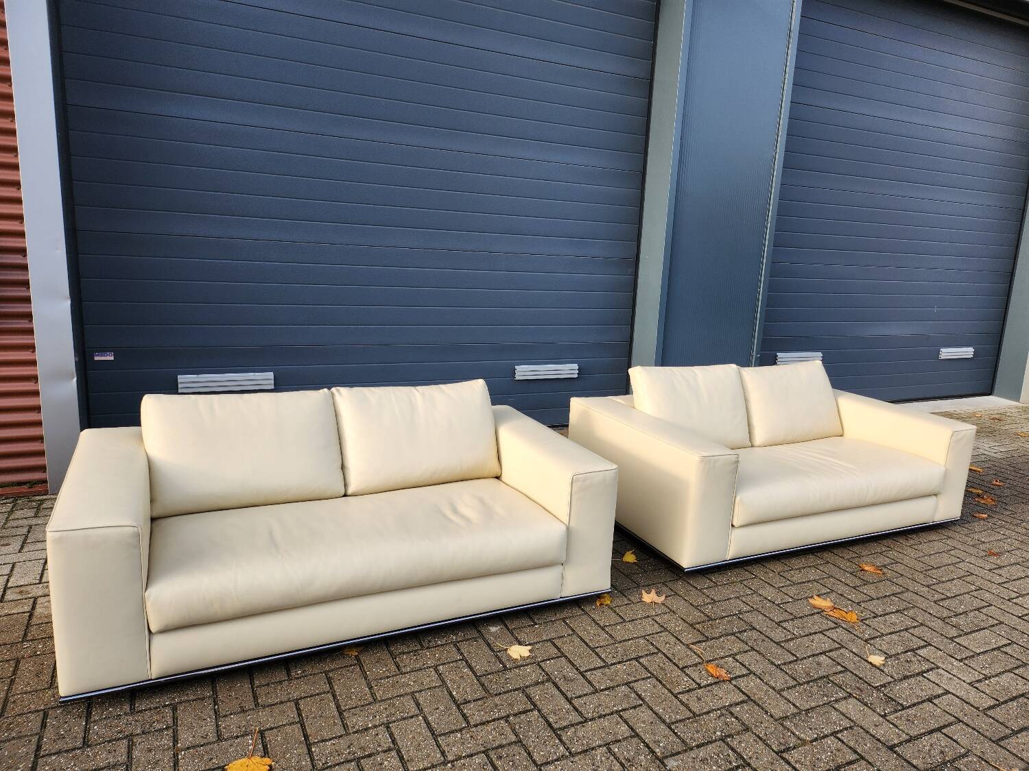 Minotti - Hamilton 2-seater sofa in beige leather (2x)