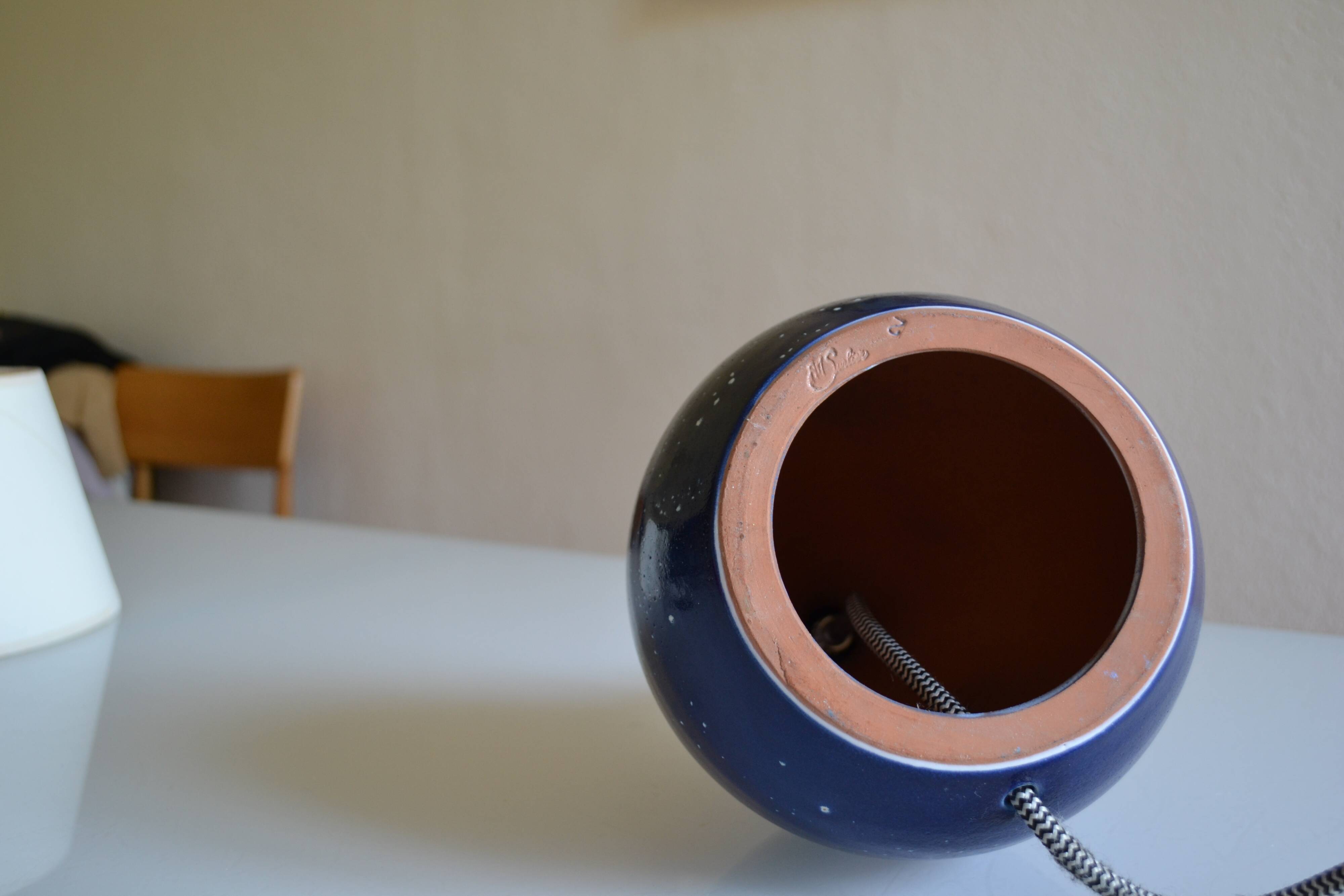 ceramic lamp base modernist France 1970